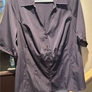 Reitmans Purple Notched Collar Fitted Button Down